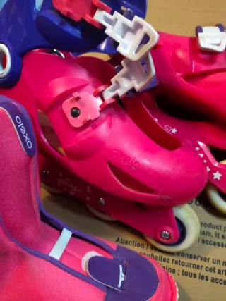 2 Pares Patines en Línea Niña Rosa/morado