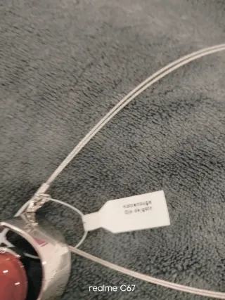 Conjunto collar y pulsera con piedra roja