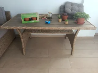 Conjunto 2 sofás y mesa ratán exterior