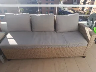 Conjunto 2 sofás y mesa ratán exterior