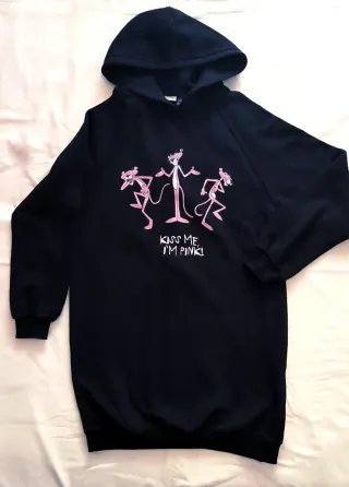 Vestido-sudadera negra, niña (11-14), Pink Panther