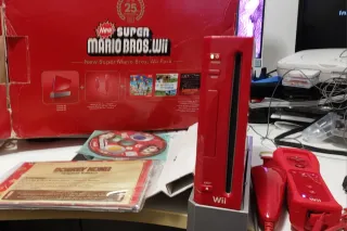 Nintendo Wii Roja Edición Mario 25 Aniversario