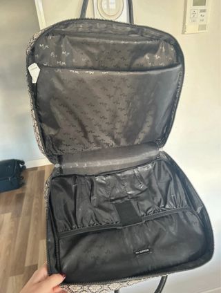 Maletín porta documentos beige y negro