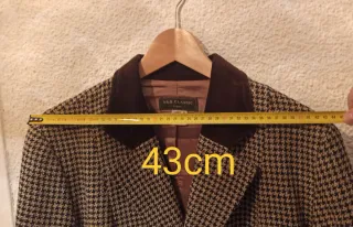 Traje pata de gallo y terciopelo Marrón mujer