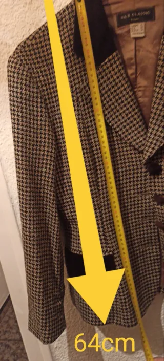 Traje pata de gallo y terciopelo Marrón mujer