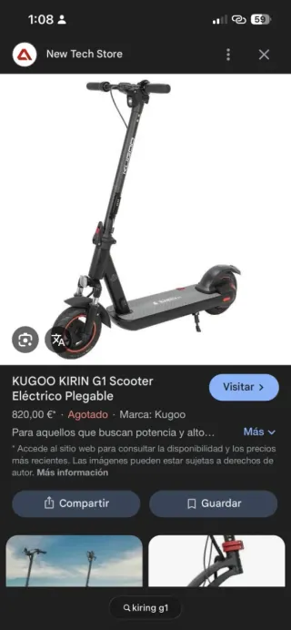 KUGOO KIRIN G1 Scooter Eléctrico Plegable