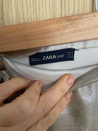 Falda champán metalizada