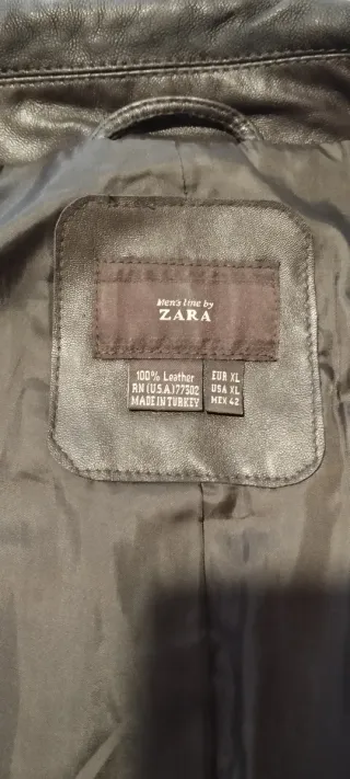 Abrigo corto de cuero hombre