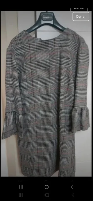 Vestido cuadros manga larga