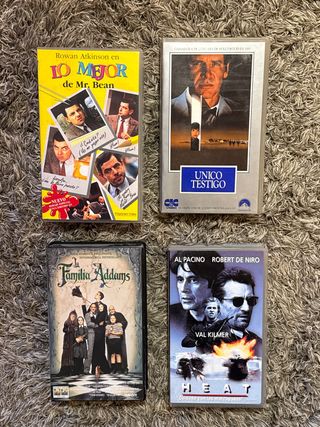 Pack 4 VHS: Heat, Mr Bean, Addams, Único Testigo