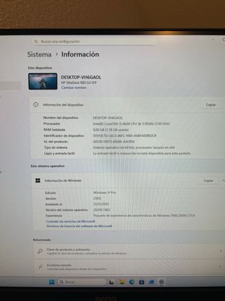 Ordenador HP Windows 11 Pro