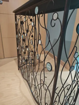 Mueble de entrada metal y madera