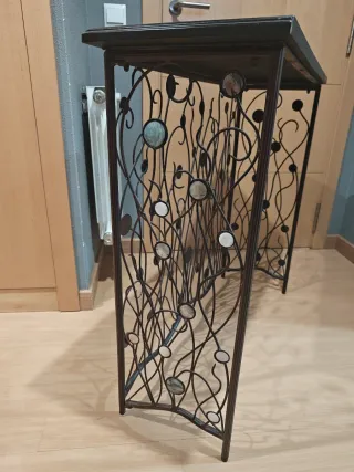 Mueble de entrada metal y madera