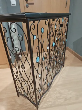 Mueble de entrada metal y madera