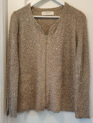Chaqueta Zara punto lentejuelas doradas T.L