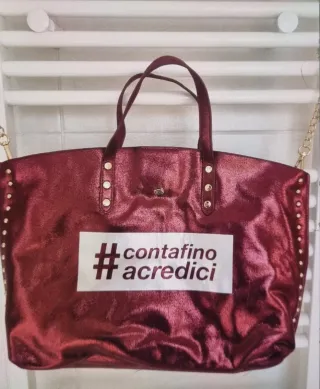 Borsa BENTON oro e rossa