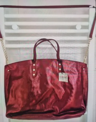 Borsa BENTON oro e rossa