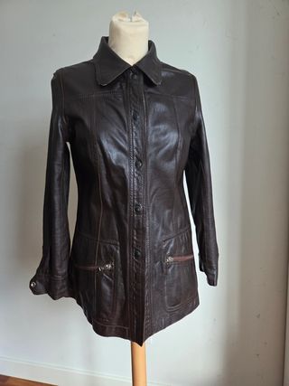 Chaqueta tipo ante reversible marrón