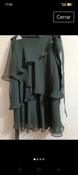 Falda Zara volantes negra