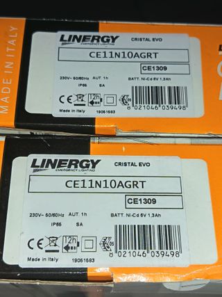 2 Lampade Emergenza Linergy Cristal Evo