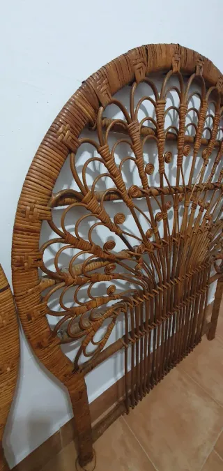 Cabeceros de mimbre antiguos estilo abanico