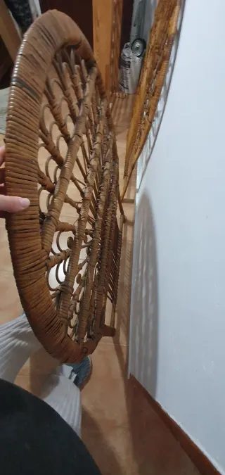 Cabeceros de mimbre antiguos estilo abanico