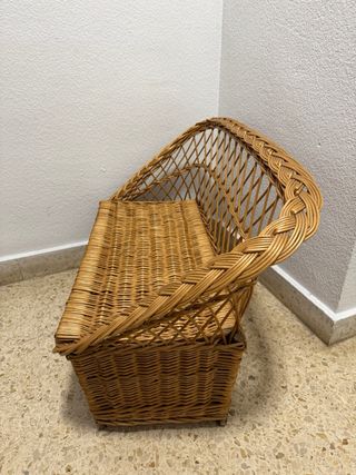 Sillón baúl mimbre niñ@s