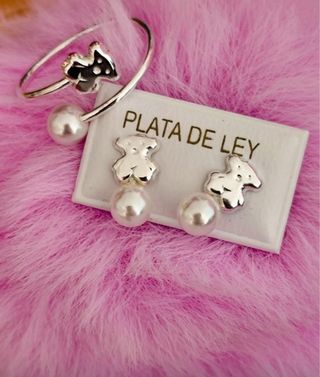 Conjunto Tous Oso Plata de Ley