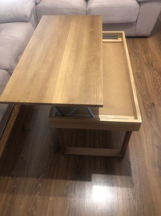 Mesa centro madera elevable