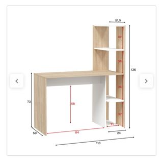 Mesa estudio con estantería