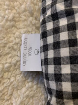 Saco capazo bebé Uzturre vichy negro y gofre beige