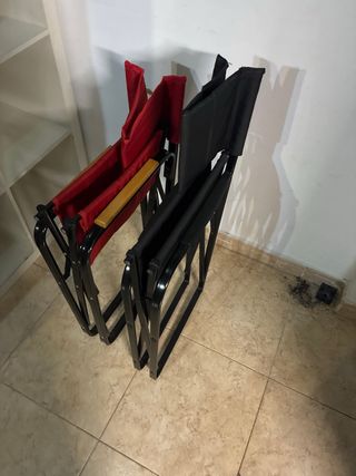Sillas de director plegables (roja y negra)
