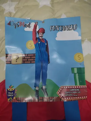 Disfraz Fontanero Estilo Super Mario Talla Única