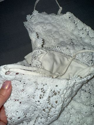 Body y top floral azul y blanco