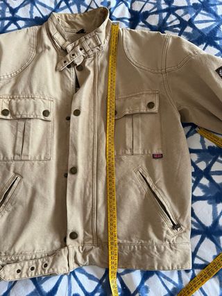 Giubbotto uomo moto cotone beige