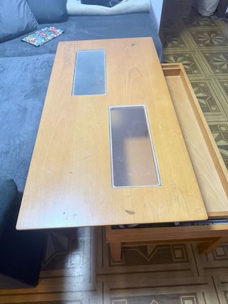 Mesa de centro madera y cristal