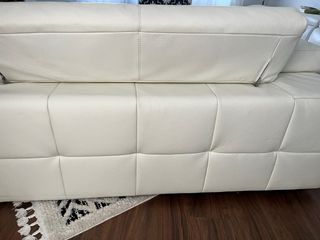 Sofá chaise longue piel Natuzzi blanco