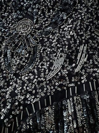 Minifalda lentejuelas negra y plateada