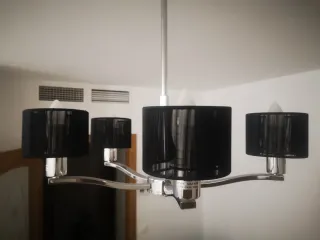 Lámparas moderna salón negra y plateada