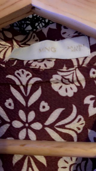 Vestido largo estampado morado y blanco