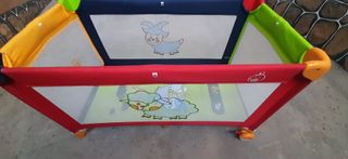 Cuna de viaje con ruedas y frenos, NUEVA