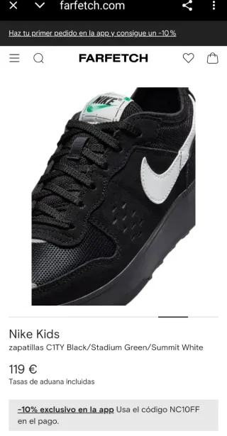 Zapatillas Nike Kids T36.5 Negras Unisex