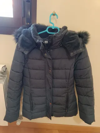 Abrigo plumas gris EAST WEST Talla M