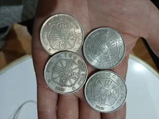 10 Monete 100 Peseta Argento 1966 Francisco Franco