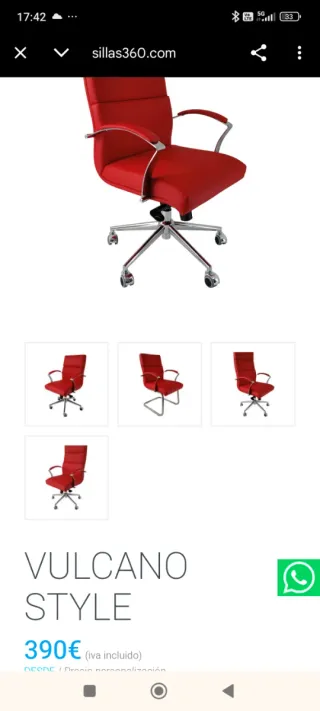 Pack 2 Sillas Rojas y Plateadas