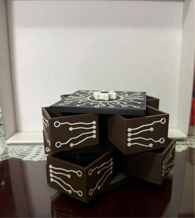 Caja animada con compartimentos 3D