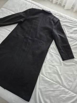 Abrigo Lana Negro Largo Gabardina