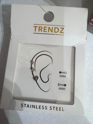 Piercing oro con cuore e zircone