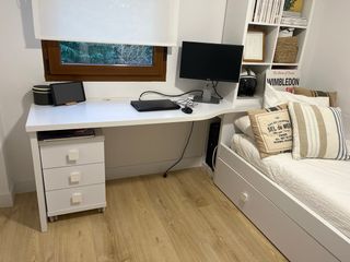 Cama nido blanca con dos camas individuales