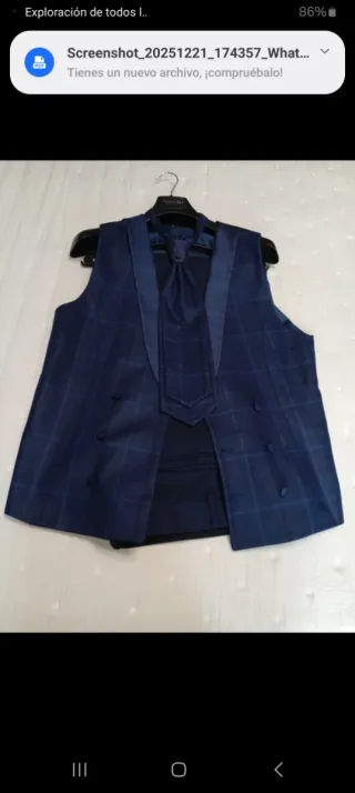 Traje de Novio MARCO TALLER Azul Cuadros Talla S/m